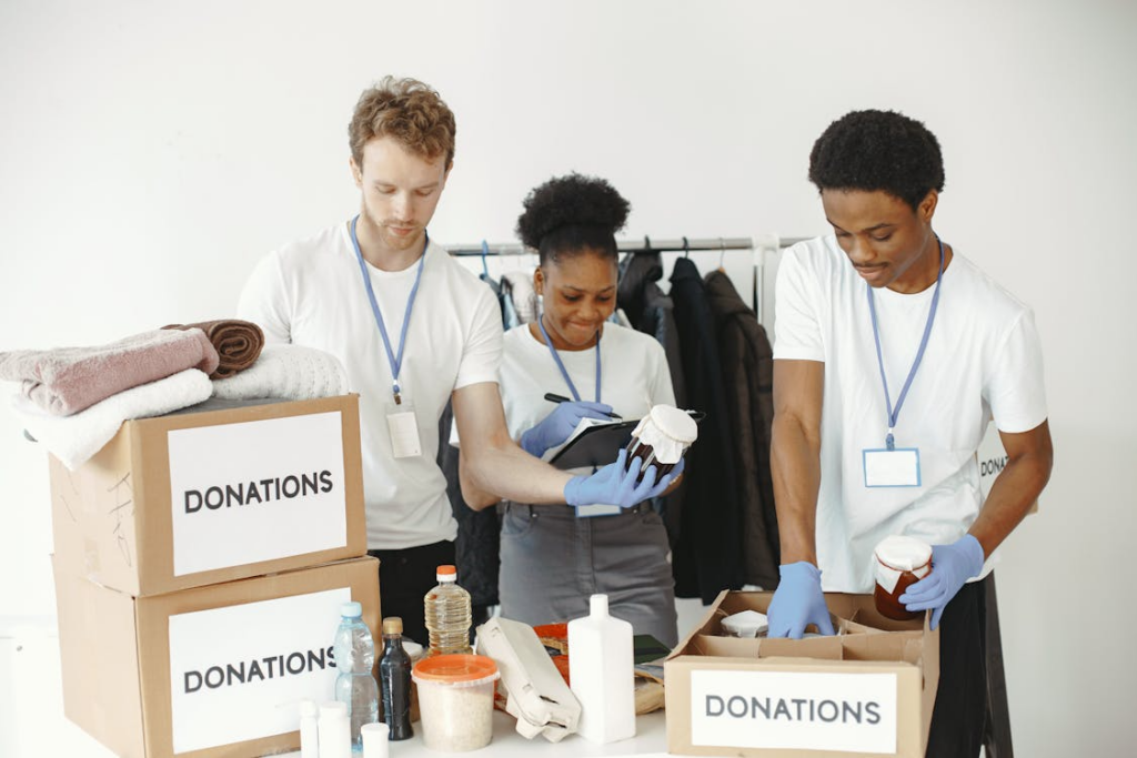 Friends volunteering to discover interests through hands-on community service.